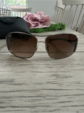 Men’s Ray-Ban Gunmetal  RB3320 Highstreet Sunglasses with Brown Lenses